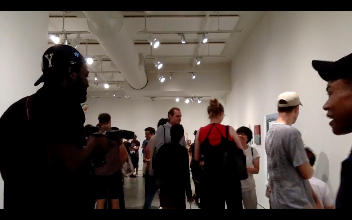 Image: video still of exhibtion recording, courtesy Gabriela Vainsencher and 601ArtSpace.